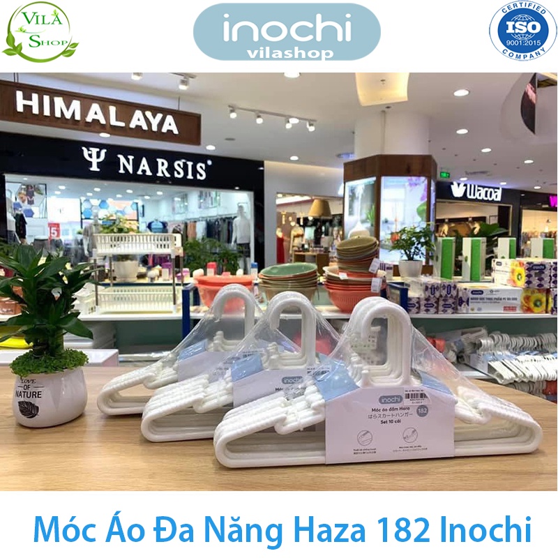 [ Set 10 ] Móc Treo Quần Áo, Móc Quần Áo  Đa Năng Hara 182, Bộ Sưu Tập Móc Quần Áo Người Lớn Nhựa Cao Cấp Inochi