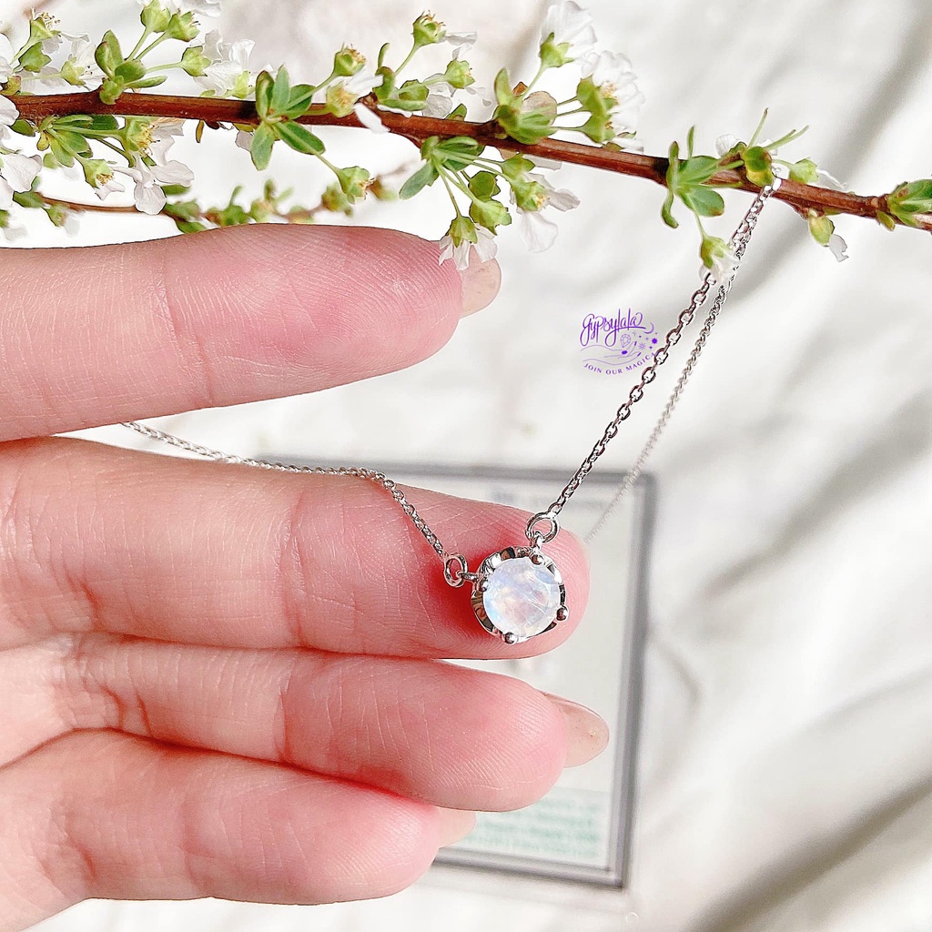 Dây Chuyền Bạc Một Viên Đá Ánh Trăng SP001793 Gypsy.lala