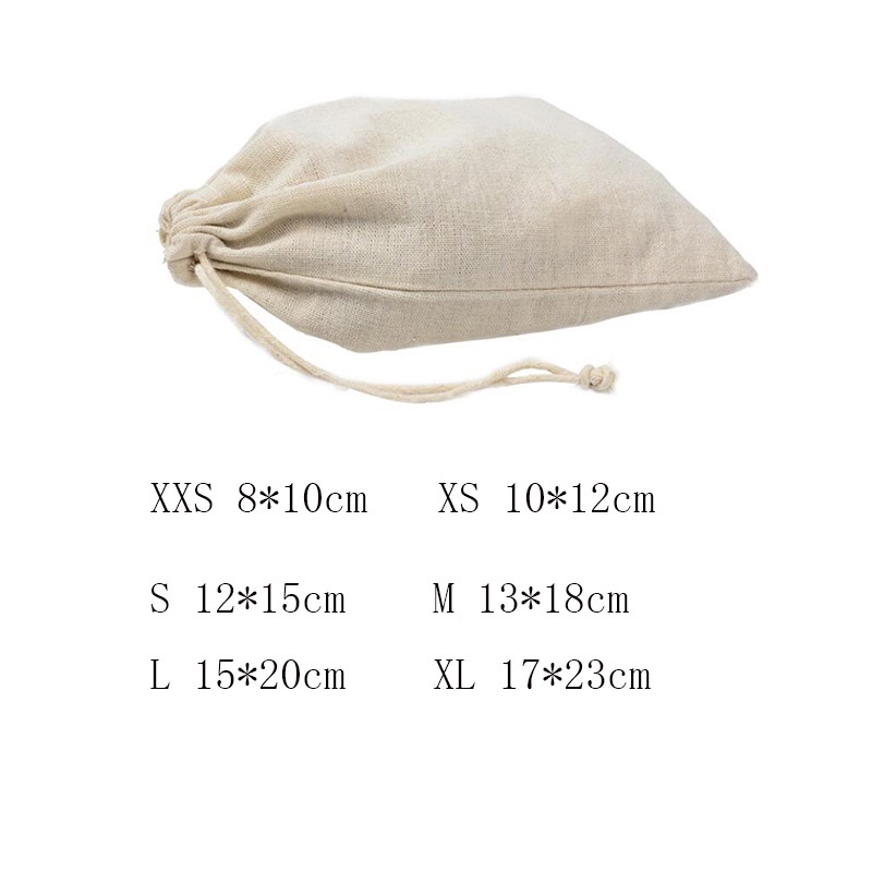 Túi dây rút vải lanh nhẹ đựng quà tặng/bánh kẹo đa năng