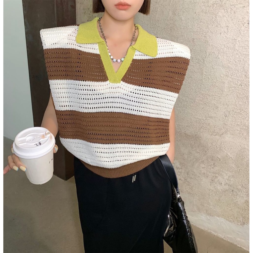 Áo Thun polo Không Tay Màu Sắc Thời Trang Dành Cho Nữ