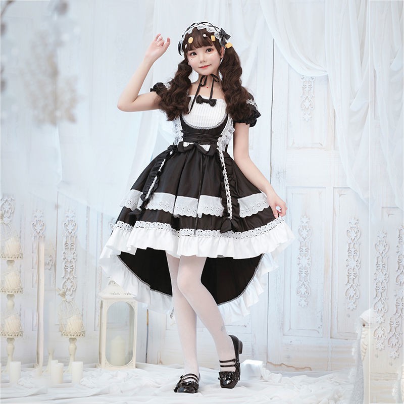 giá rẻNgười nổi tiếng trên InternetLolita hầu gái Váy Nhật Bản gothic loli công chúa học sinh trọn bộ