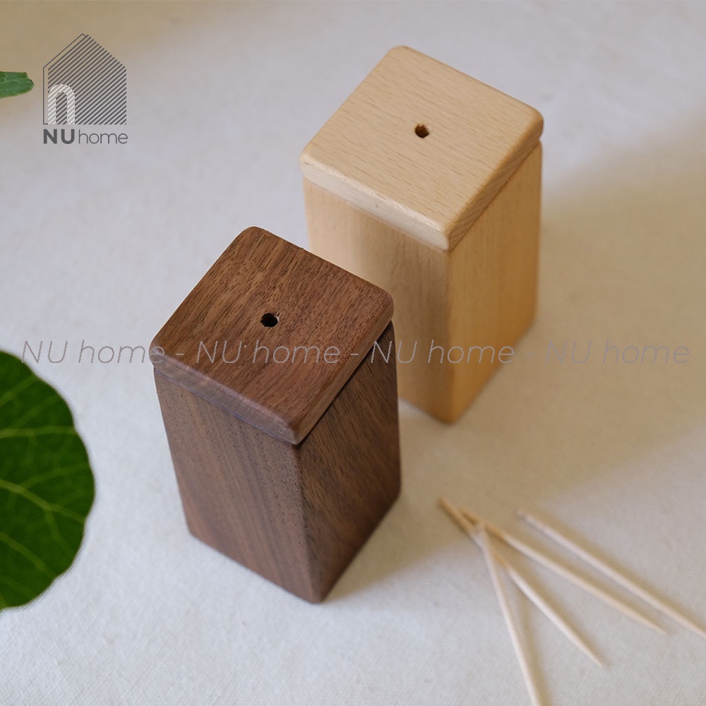 nuhome.vn | Hũ tăm gỗ - Tino, lọ đựng tăm được thiết kế đơn giản bằng chất liệu gỗ tự nhiên cao cấp