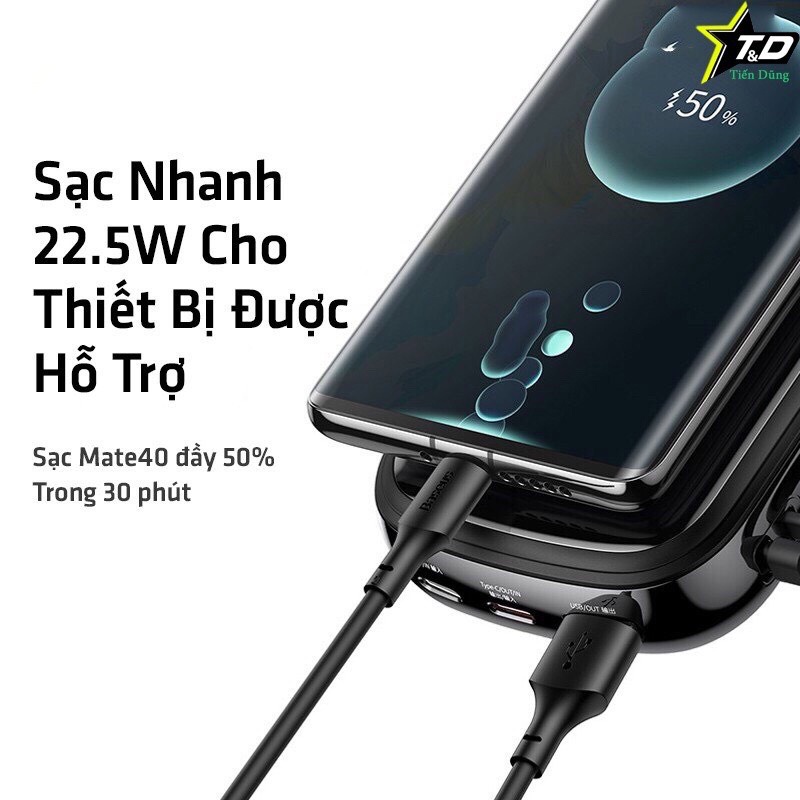 Pin Sạc Dự Phòng Baseus 20000mah PD Sạc Nhanh Tích Hợp Dây Sạc Màn Hình LED Tiện Mang Theo