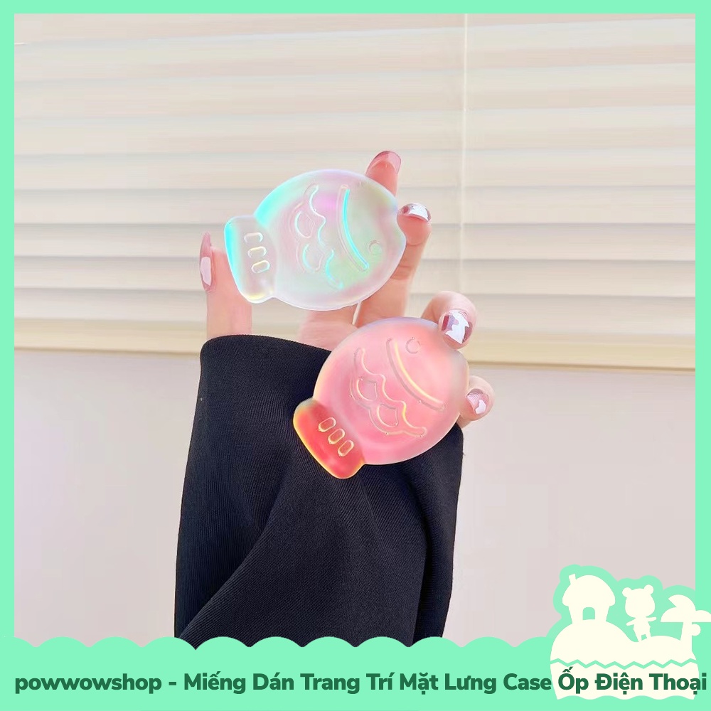 [Sẵn VN - Hỏa Tốc] Miếng Dán Nhựa Mini DIY 3M Tay Vịn Trang Trí Mặt Lưng Ốp Điện Thoại Mẫu Hình Bánh Cá