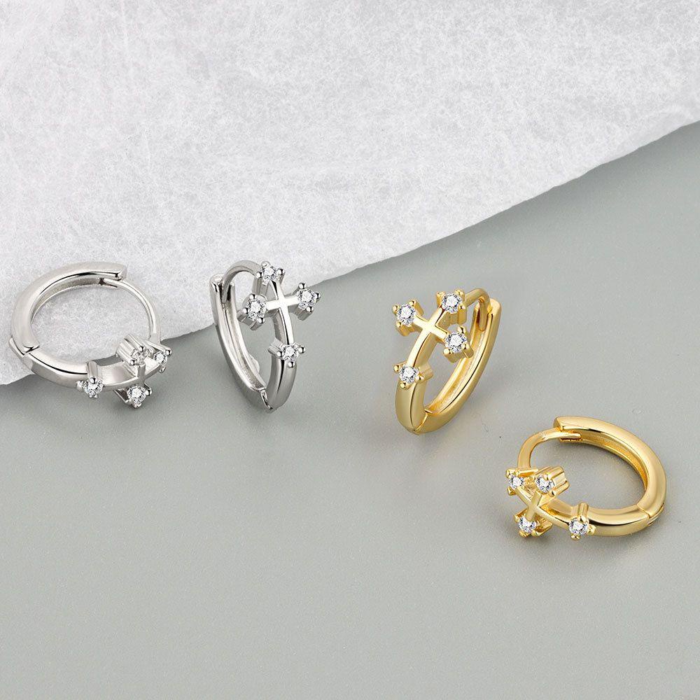 Bông Tai Thiết Kế Hình Thánh Giá Phong Cách Retro Thanh Lịch Thời Trang Cho Nữ