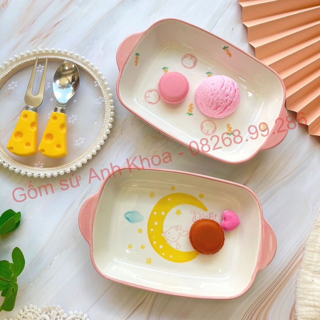 Tổng hợp Bát Đĩa sứ, khay nướng họa tiết Decor Dễ Thương Cute Cao Cấp cực kỳ xinh yêu