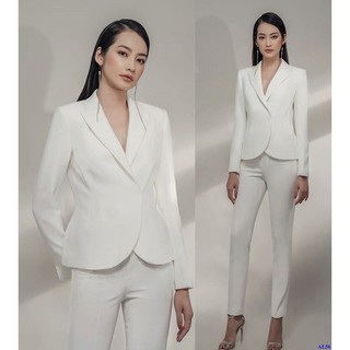 Set Bộ Áo Vest Trắng Quần Ôm Sang Trọng