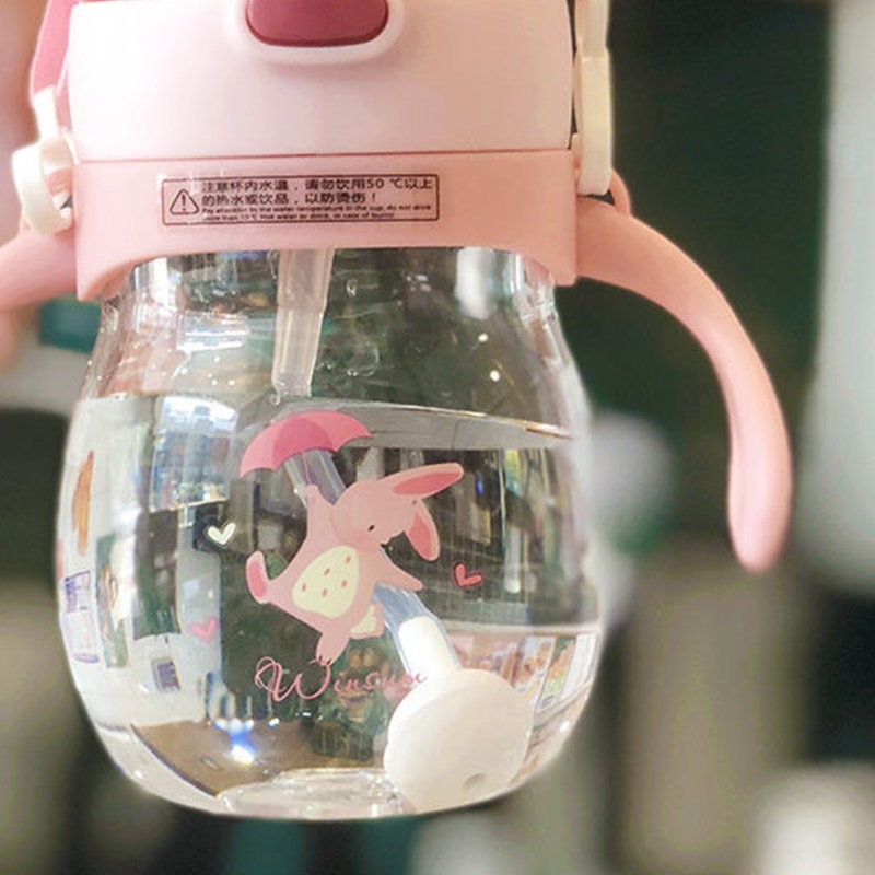 Bình Nước 270ml Hình Thỏ Hoạt Hình Có Ống Hút Cho Bé