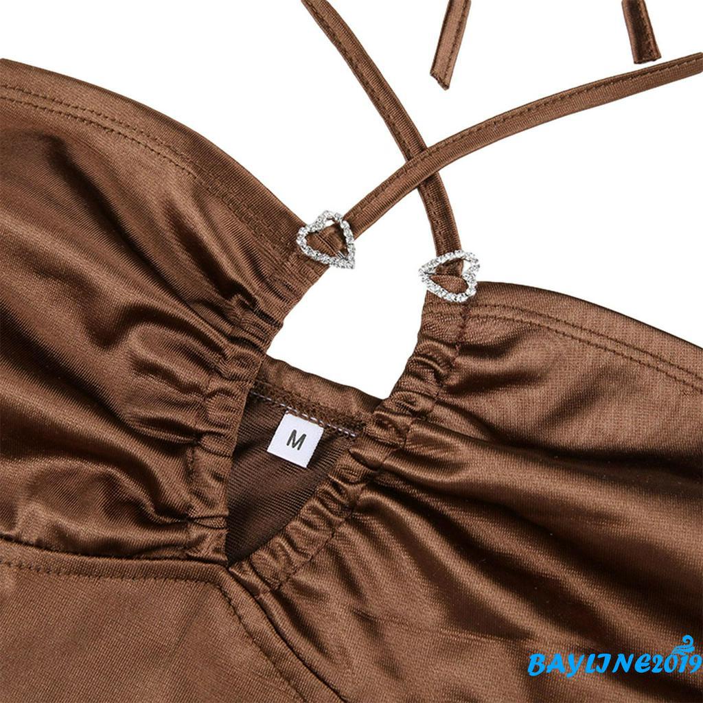 Áo Lửng Hai Dây Màu Trơn Gợi Cảm Dành Cho Nữ