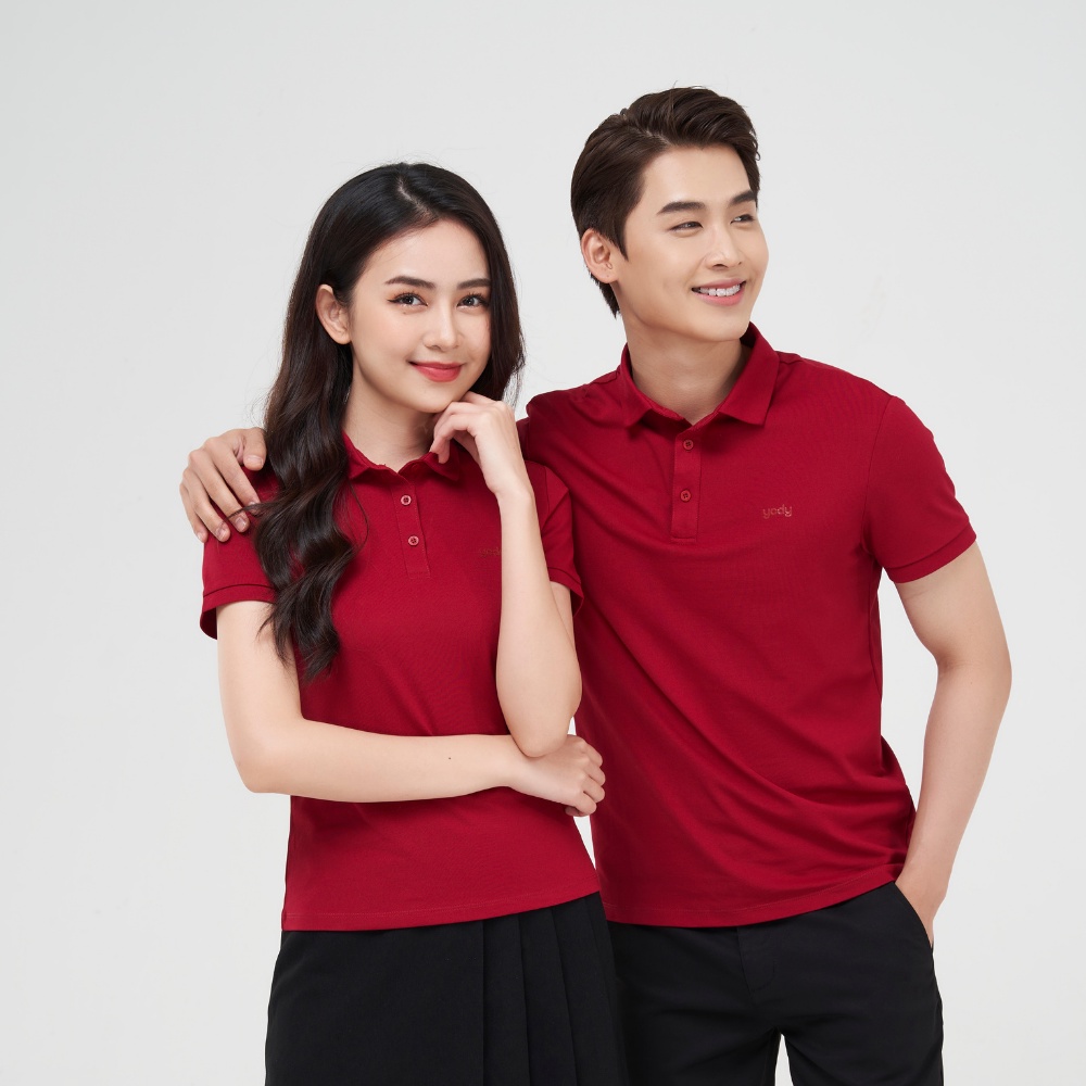 Áo Polo YODY Nữ Phông Cộc Tay Cotton  thấm hút APN5388