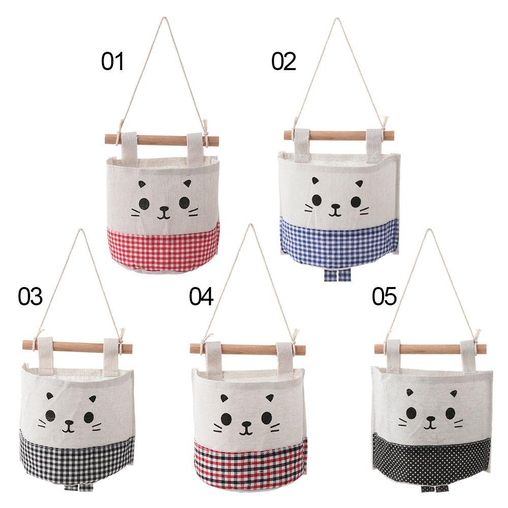 Túi Vải Lanh Cotton Sức Chứa Lớn Đựng Đồ Gắn Tường Tiết Kiệm Không Gian
