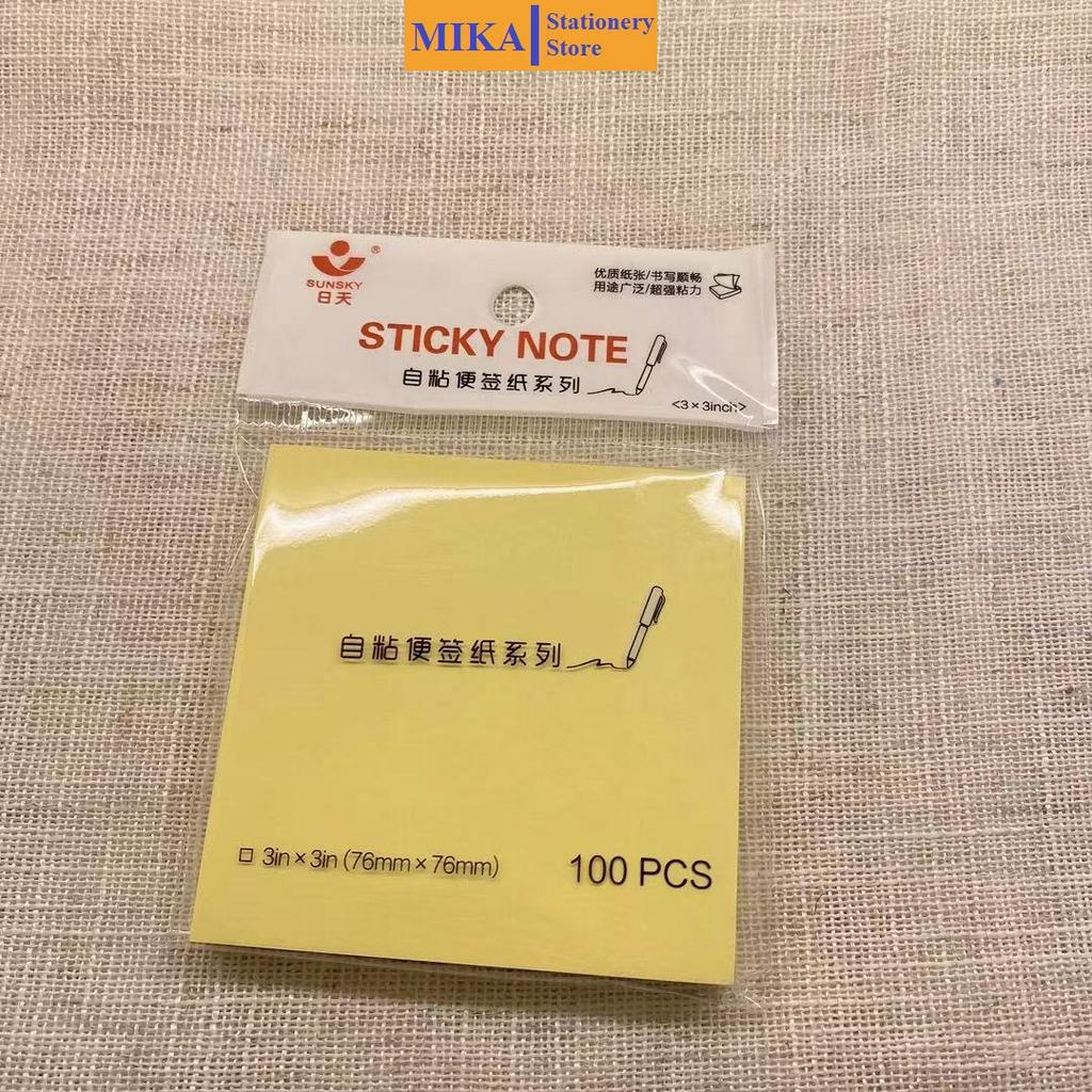 Giấy ghi chú hình vuông MIKA, giấy note 80 trang kiểu dáng đơn giản tiện dụng GN02