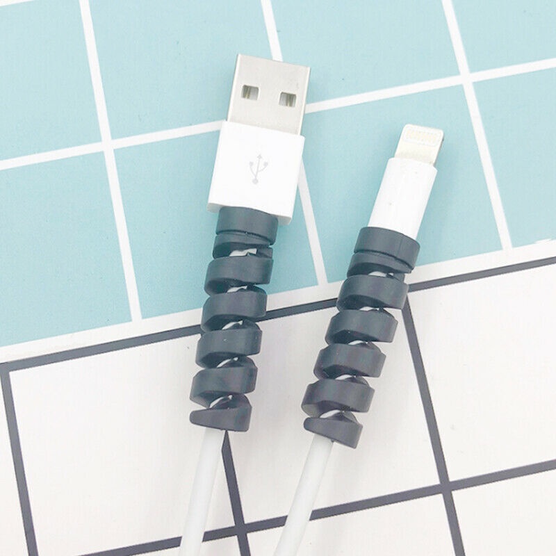 Bộ 2 Vỏ Bọc Bảo Vệ Dây Cáp Bằng Silicon Hình Xoắn Ốc