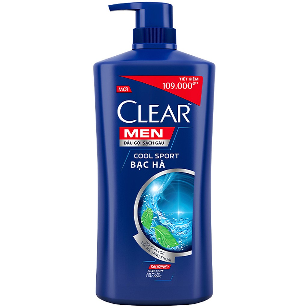 Dầu gội sạch gàu Clear (mát lạnh bạc hà/hoa anh đào/Botanique 9 thảo dược quý/Deep Cleanse/Cool Sport) 630g - 900g