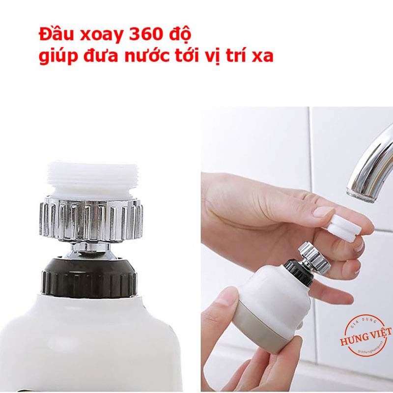 Đầu Vòi Rửa Chén Tăng Áp Inox 3 chế độ, giúp điều chỉnh lượng nước khi rửa chén, bát, rau củ [VÒI TĂNG ÁP]