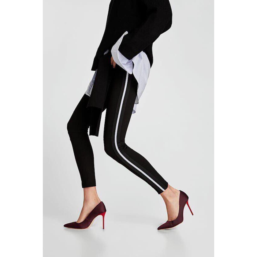 Quần tregging ZARA VNXK sọc đen trắng