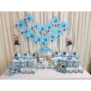 Trang trí sinh nhật cho bé trai💝FREE SHIP💝Set trang trí sinh nhật chủ đề baby boss xanh dương ảnh thật shop tự chụp