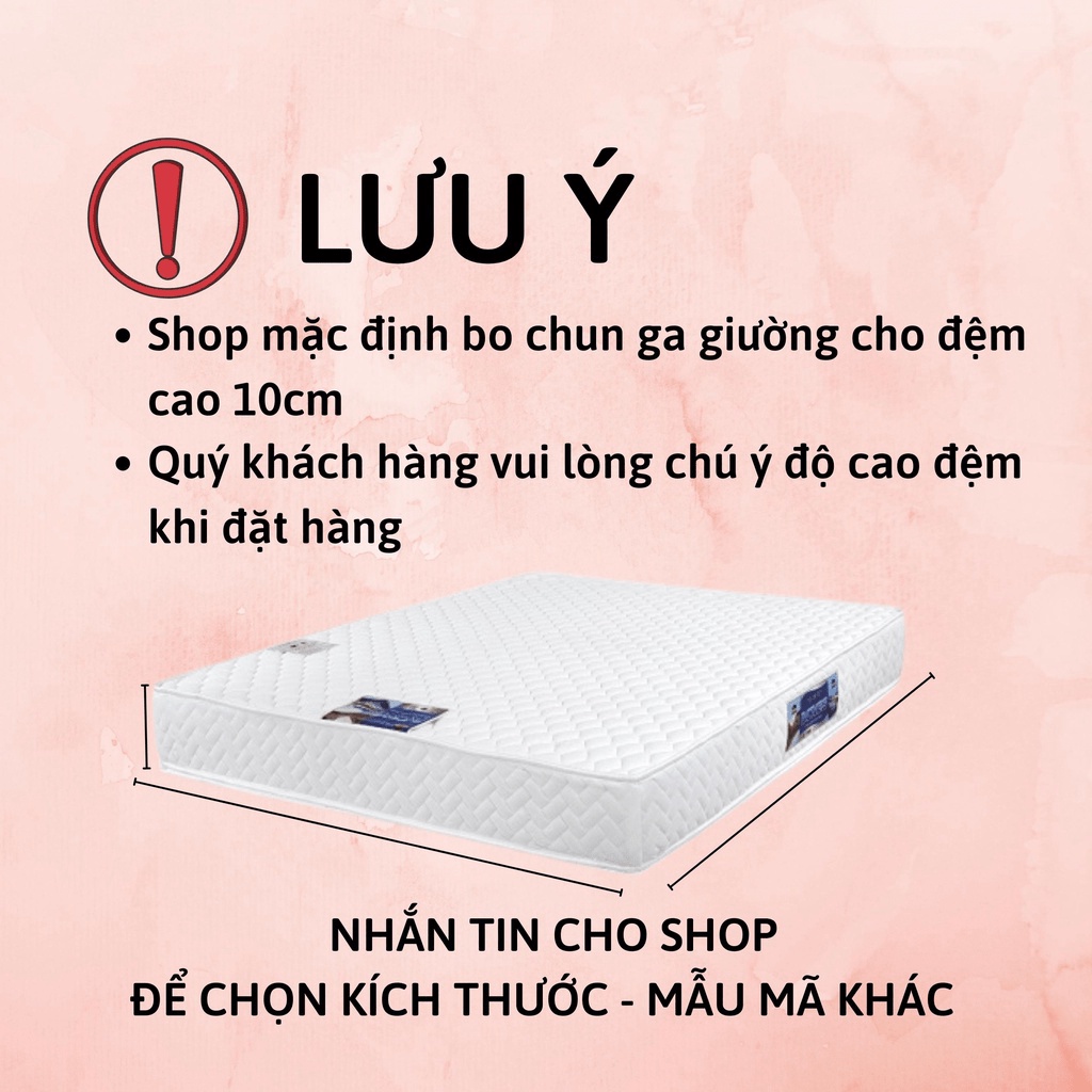 Ga trả giường Cotton Poly - Ga giường bo chun kích thước M2/M6/M8/2M2 - Siêu mềm mịn
