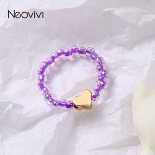 Nhẫn Đính Hạt Pha Lê Hình Trái Tim Có Thể Điều Chỉnh Kích Cỡ Thời Trang