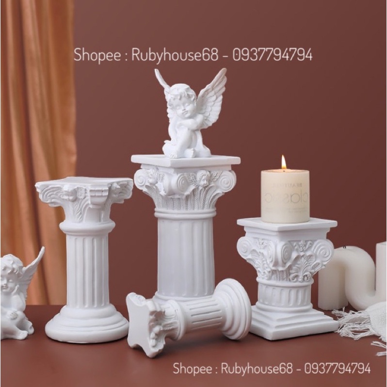 Tượng thiên thần , cột bắc âu trang trí shop
