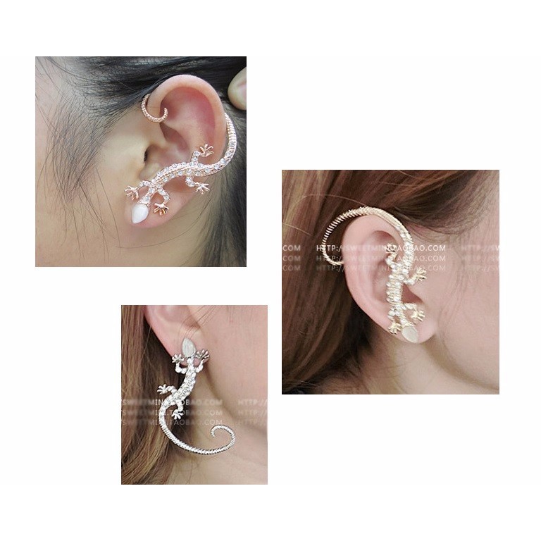 Khuyên tai thằn lằn đeo 1 bên cá tính BT57