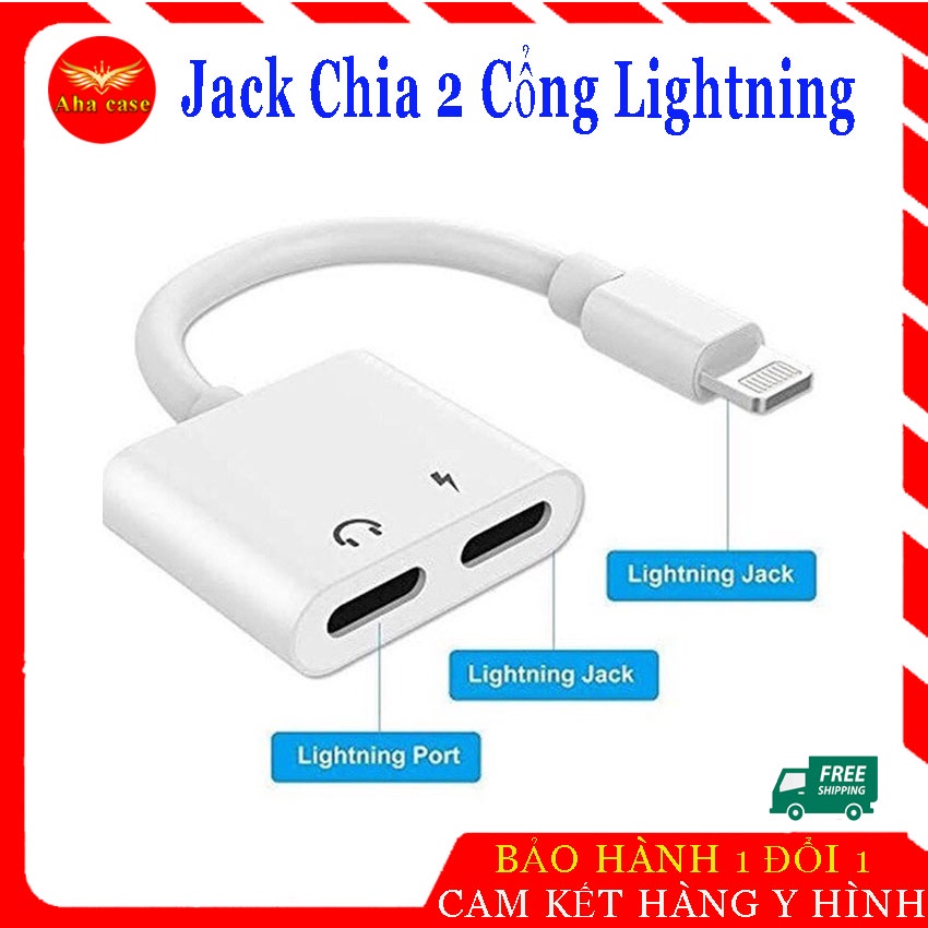 Jack Chia Cổng Vừa Sạc Vừa Sử Dụng Tai Nghe - Hỗ Trợ Mic Cho táo 7 đến 13promax