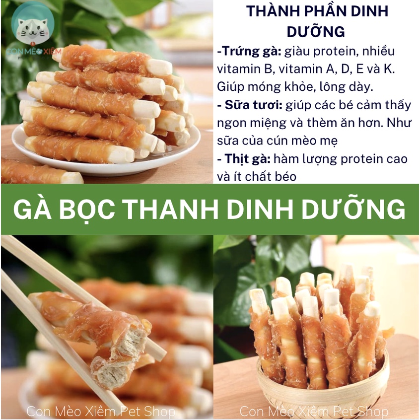 Bánh thưởng cho chó thịt gà Karamo 100g sạch răng, thức ăn snack vặt huấn luyện cún Con Mèo Xiêm