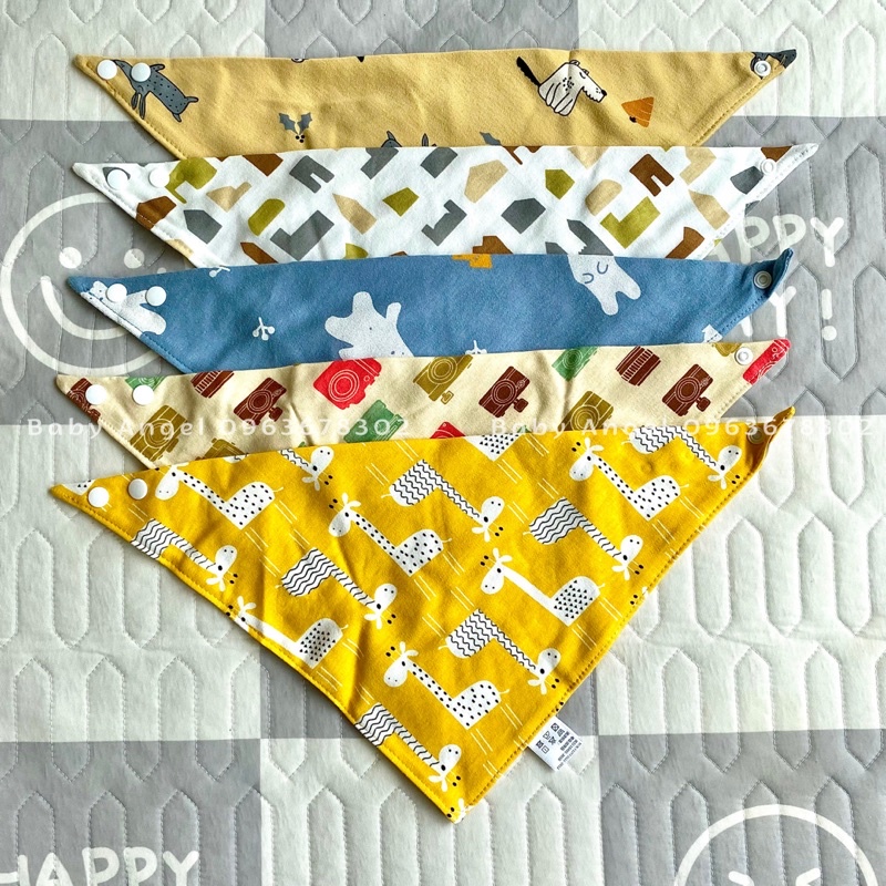 [𝑮𝑰𝑨́ 𝑹𝑬̉ 𝑵𝑯𝑨̂́𝑻] Set 5 yếm 100% Cotton cao cấp cho bé, hình ngộ nghĩnh siêu đáng yêu