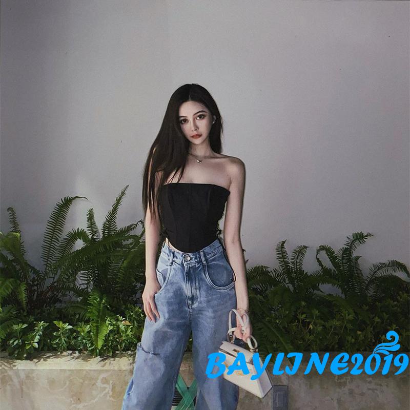 Áo Lửng Hai Dây Thời Trang Quyến Rũ Dành Cho Nữ