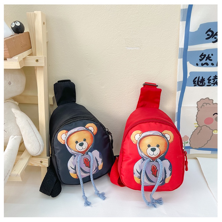 Túi Đeo Chéo Ngực Hình Gấu Hoạt Hình Dễ Thương Cho Bé Gái