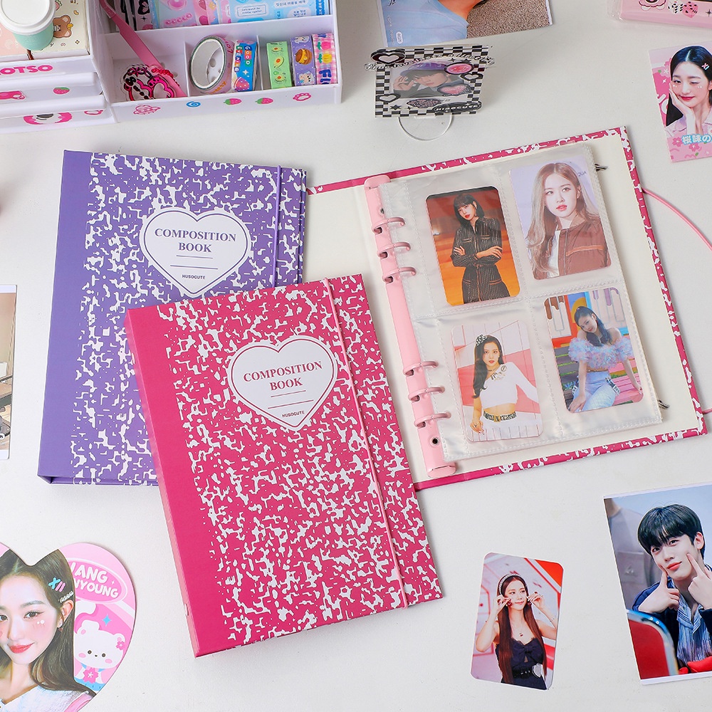 Binder đựng card A5 Composition Book Sổ còng bìa cứng album đựng ảnh idol | BNS051
