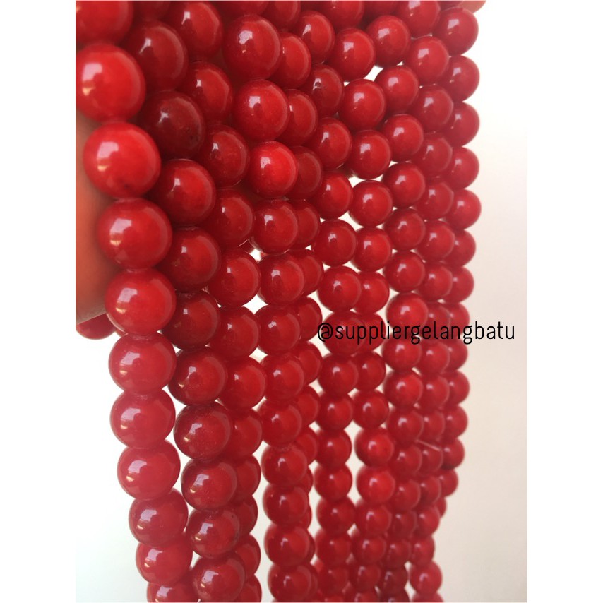 Đá Mã Não Đỏ Coral 10mm Làm Trang Sức Thời Trang