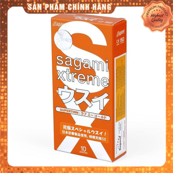 Bao Cao Su Siêu mỏng ôm sát cao cấp 10 chiếc Sagami Xtreme Orange - Nhật Bản