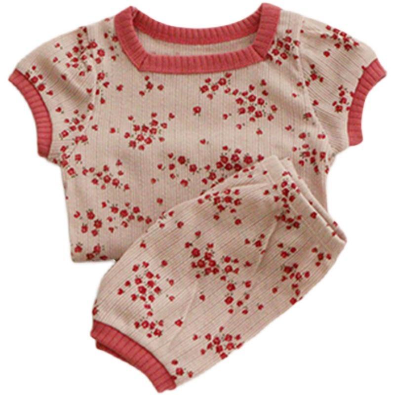 Bộ Đồ Ngủ 2 Mảnh Áo Thun + Quần Short Dành Cho Bé Trai/Bé Gái