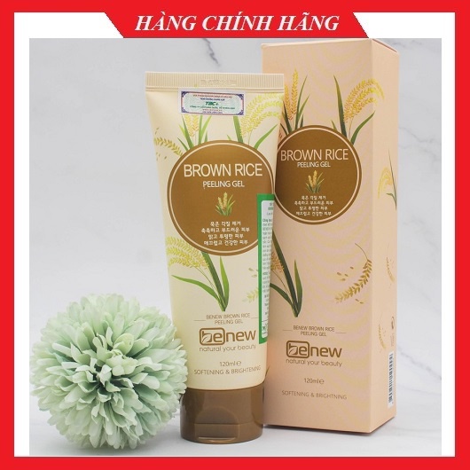 Combo sữa rửa mặt và tẩy da chết mầm gạo trắng da, sạch nhờn, xóa thâm mụn BENEW RICE Hàn quốc 120ml/Hộp