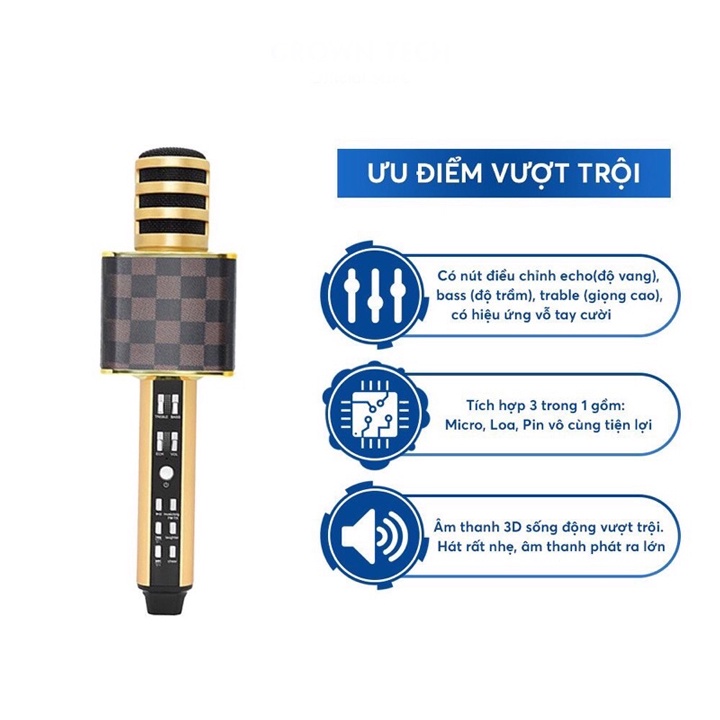 Micro karaoke bluetooth SD18 không dây kết nối trên điện thoại kèm loa 368