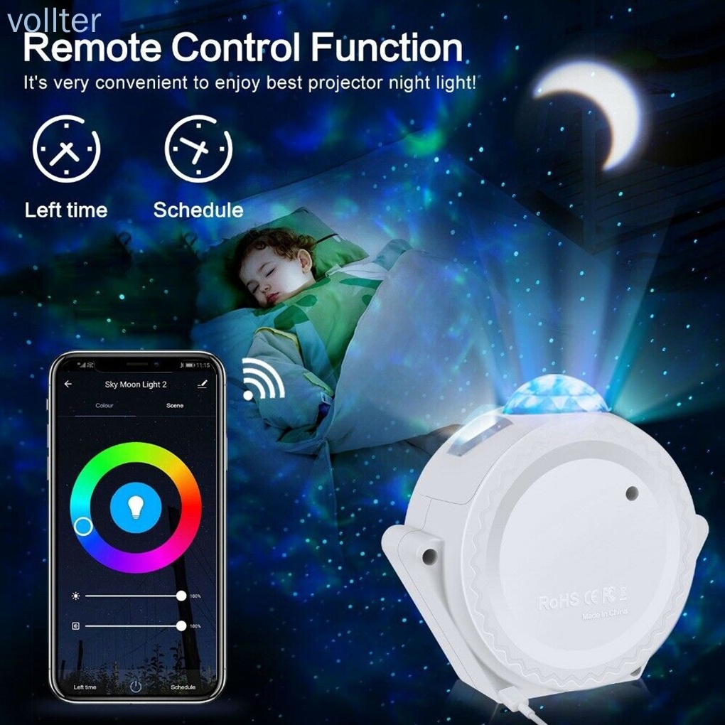 Đèn Chiếu Trần Phòng Ngủ Hình Bầu Trời Sao Màu Trắng Wifi Có Thể Điều Chỉnh
