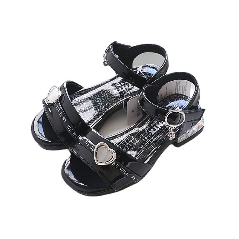 Sandal cho bé cái cao gót da bóng dẻo mềm cho bé mã mới SL2022