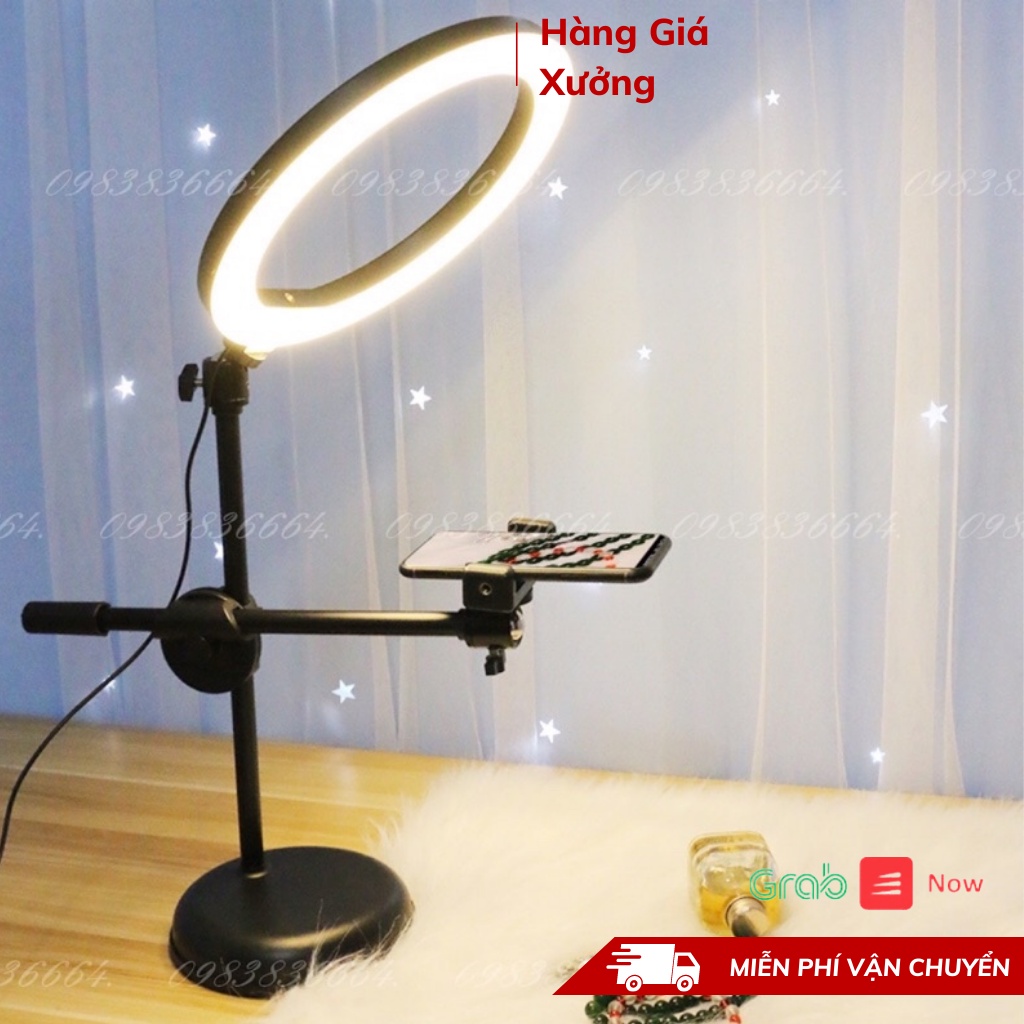 Bộ quay video review, 2 kẹp kèm giá đỡ điện thoại để bàn