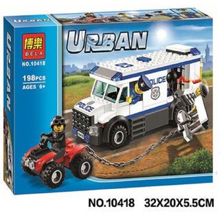 đồ chơi lắp ghép cảnh sát truy đuổi và bắt giữ bọn côn đồ đua xe máy tốc độ cao