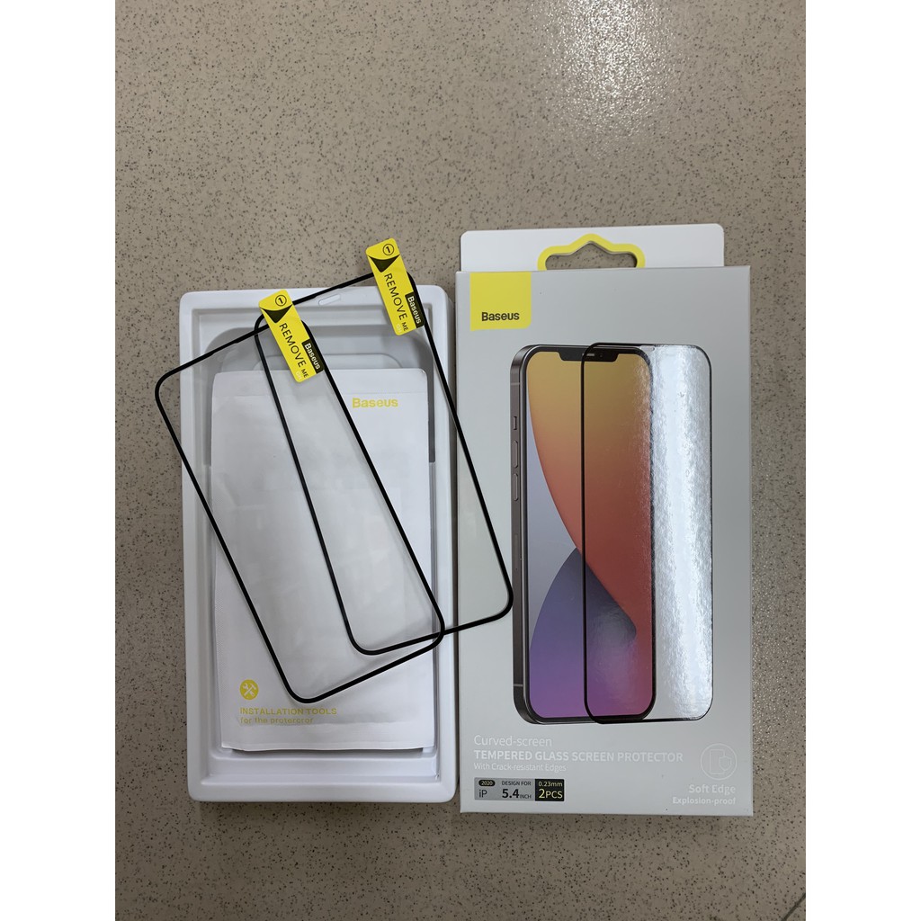 Kính cường lực Baseus full viền dẻo cho Iphone 12 5.4 inch ( 2 miếng/hộp)
