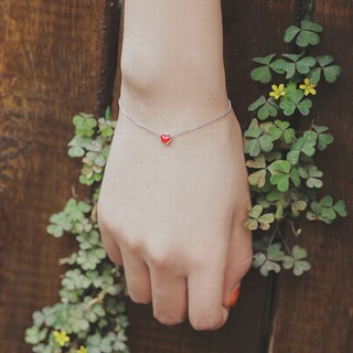 Bộ trang sức bạc Trái tim đỏ