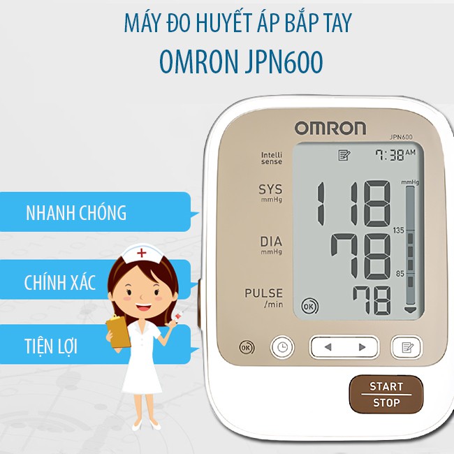 [Delago] Máy đo huyết áp bắp tay Omron JPN600 - Nhật Bản