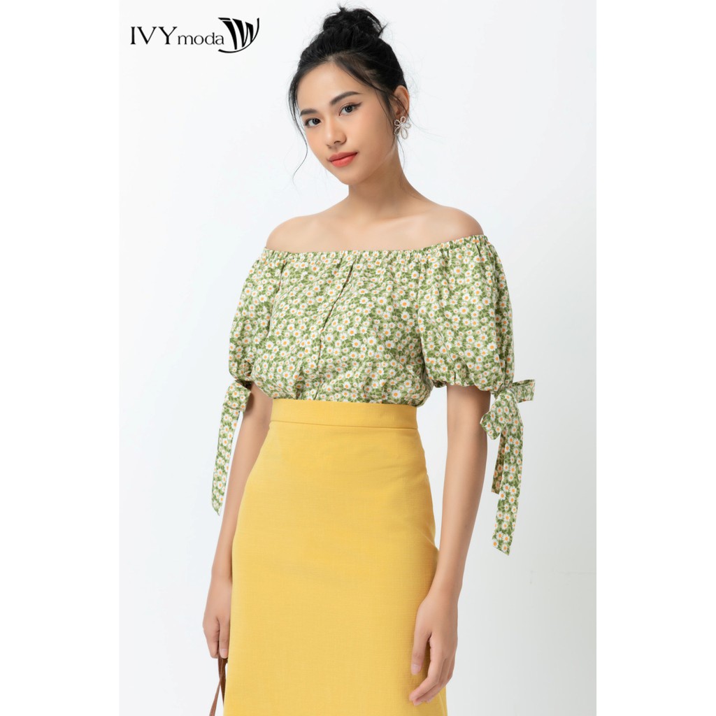Áo kiểu tay thắt nơ IVY moda MS 16B7763