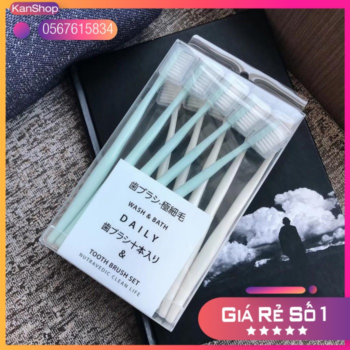 Bộ 10 Chiếc Bàn Chải Thương Hiệu Muji Xuất Nhật Siêu Mềm Mại, An Toàn Bảo Vệ Răng Miệng, Thân Thiện Môi Trường