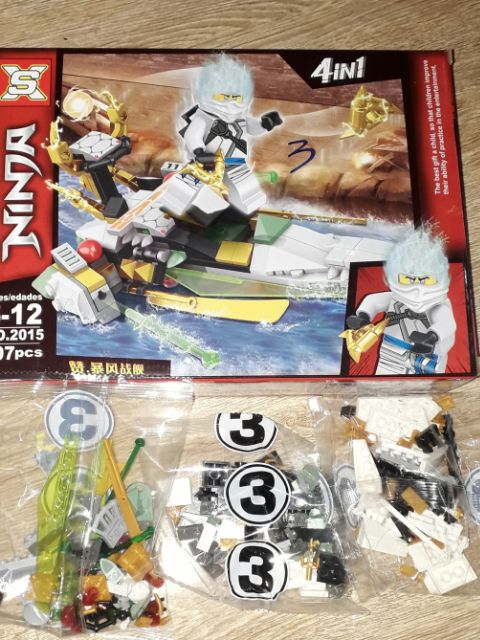 Lắp ráp 1 hộp LegoNinja 2015 có trên 210 chi tiết bằng nhựa ABS rất đẹp