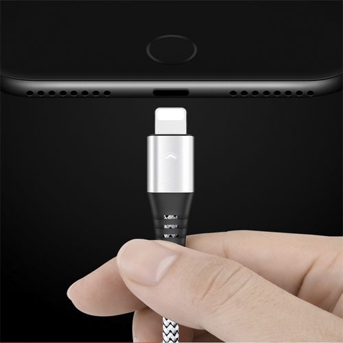 Cáp sạc nhanh 3A dài 1m2 có đèn led siêu chắc chắn cho Android và I.O.S