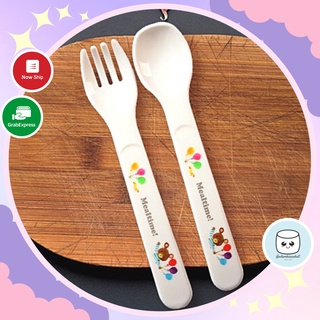 Bộ thìa dĩa nhựa ăn dặm cho bé OSK Nhật Bản