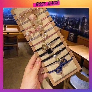 Dây Buộc Tóc Hàn Quốc Sét 11 cái Nhiều Hình Phong Cách Thời Trang HJQQ Rose Bags