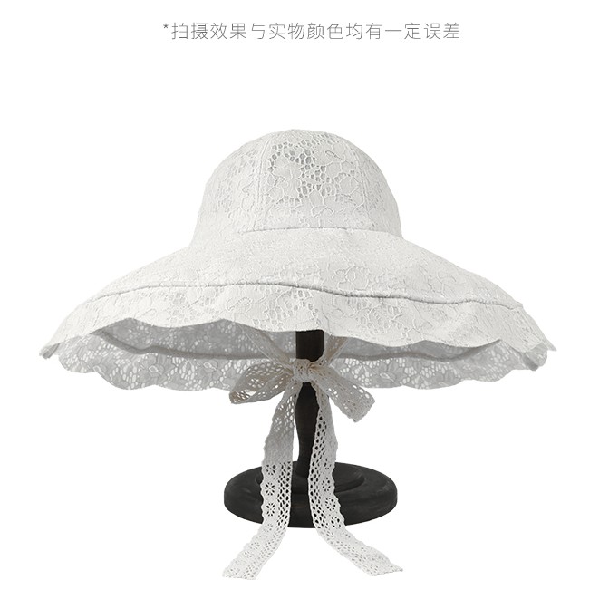 Nón Tai Bèo Vành Rộng Phối Ren Màu Sắc Ngọt Ngào Phong Cách Hàn Quốc Thời Trang Mùa Hè Cho Nữ